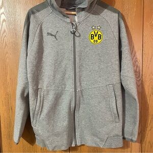 Puma Gray BVB Kids Zip-Up Hoodie